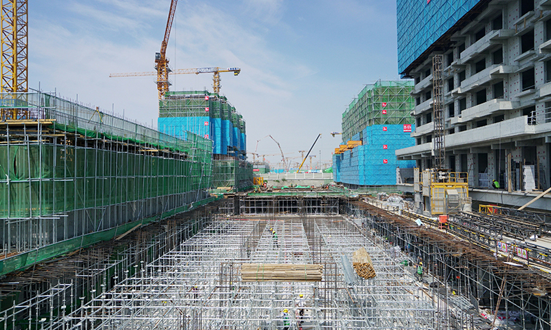 圖為7月3日拍攝的雄安新區容西片區建設現場。（新華社記者 牟宇 攝）