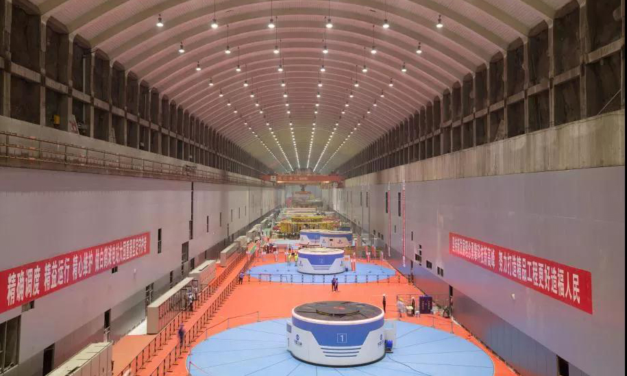 圖為白鶴灘水電站左岸地下廠房。