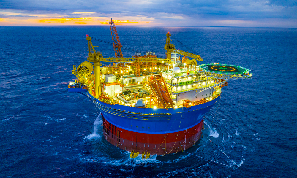 “海葵一號(hào)”所在海域距深圳東南約240公里，水深320多米，風(fēng)向多變、內(nèi)波流頻發(fā)。“海葵一號(hào)”是集原油生產(chǎn)、存儲(chǔ)、外輸?shù)裙δ苡谝惑w的高端海洋裝備，由近60萬(wàn)個(gè)零部件組成，總重達(dá)3.7萬(wàn)噸，高度接近30層樓，主甲板面積相當(dāng)于13個(gè)標(biāo)準(zhǔn)籃球場(chǎng)，最大儲(chǔ)油量達(dá)6萬(wàn)噸，每天能處理約5600噸原油。圖為“海葵一號(hào)”外景。